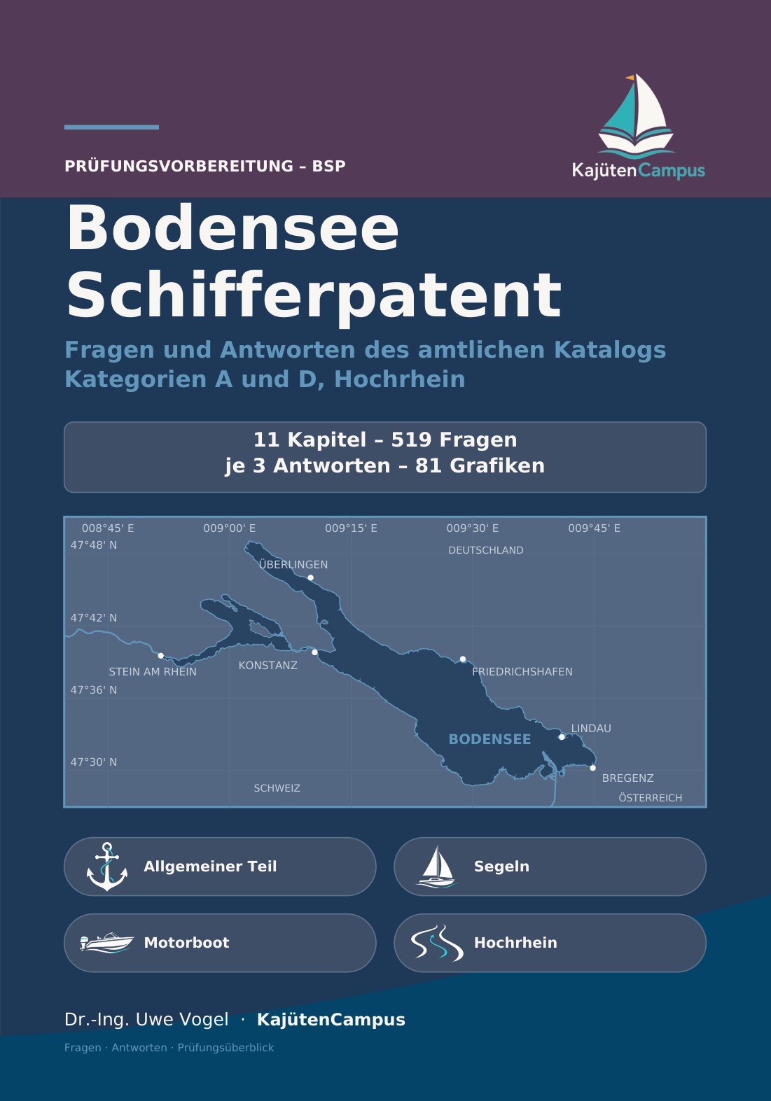Cover Bodenseeschifferpatent (BSP), Kategorien A und D sowie Hochrheinpatent – Taschenbuchausgabe