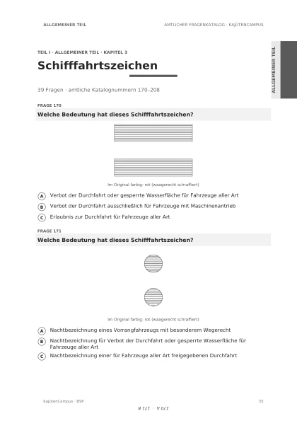 Beispielseite: Schifffahrtszeichen